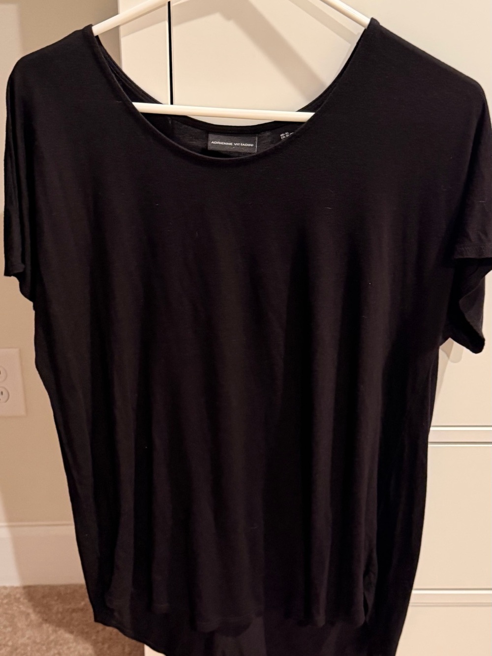 Adrienne Vittadini Black Short Sleeve Crew Neck Tee